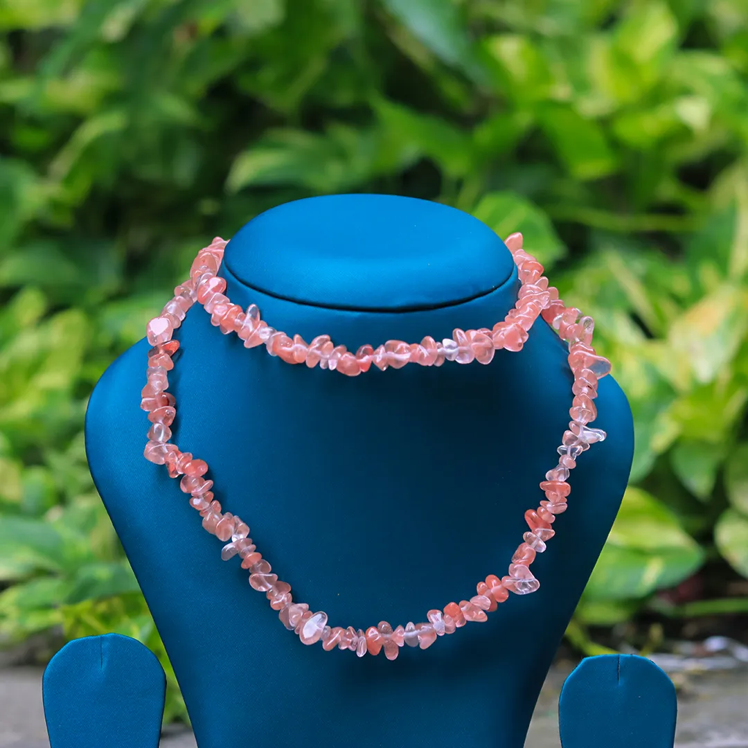 STRAWBERRY QUARTZ CHIPS MALA - 2