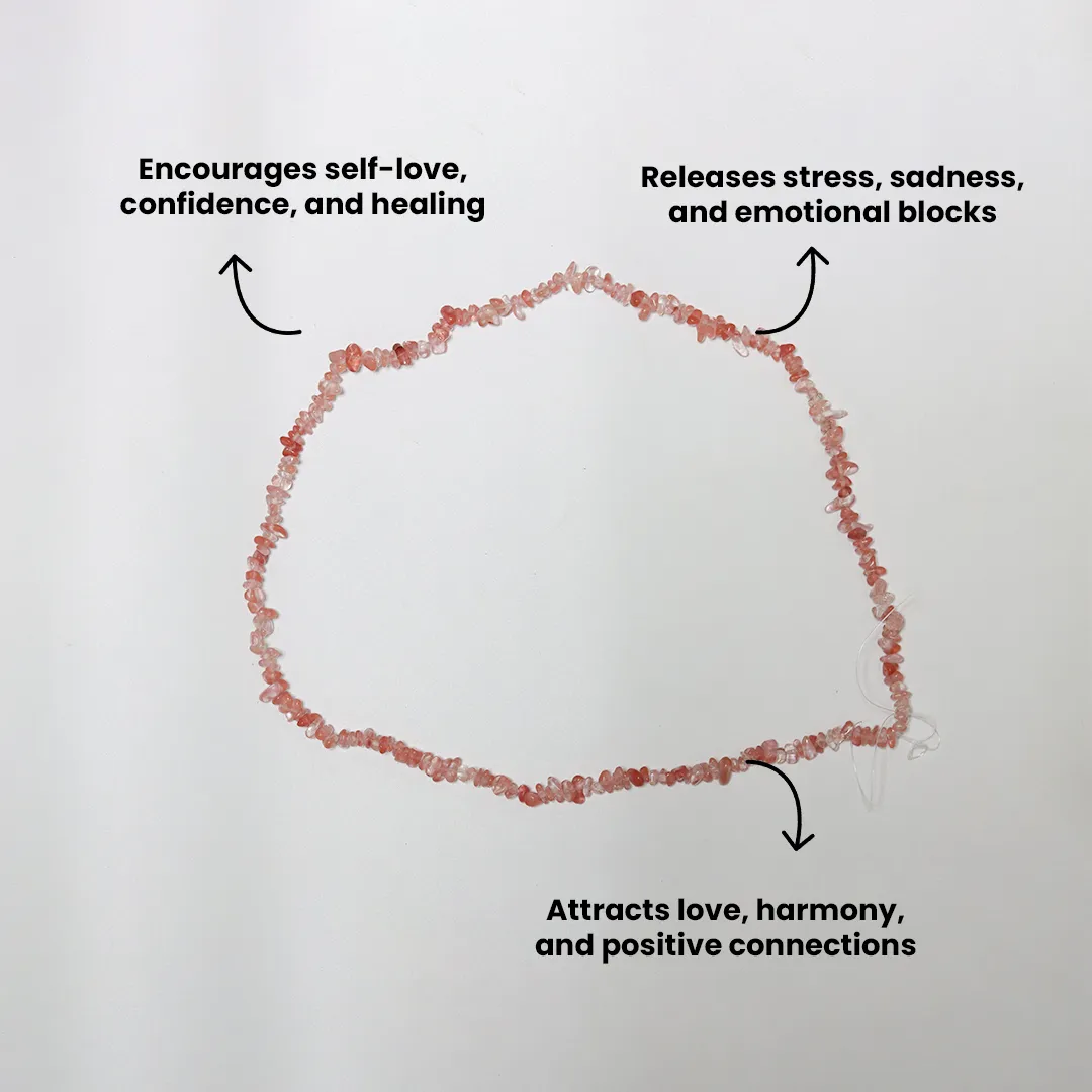 STRAWBERRY QUARTZ CHIPS MALA - 3
