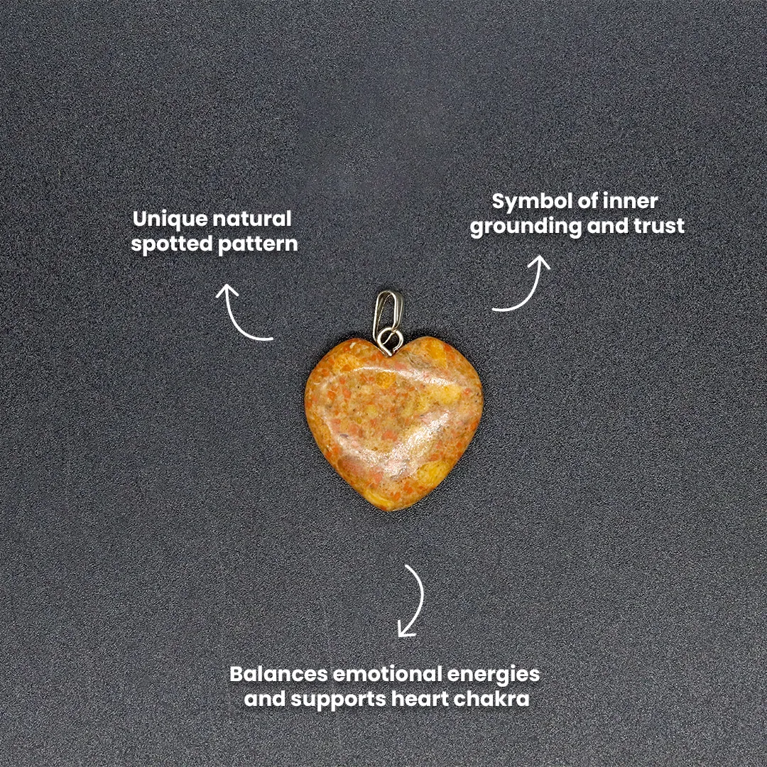 SPOTTED JASPER HEART PENDANT - 3