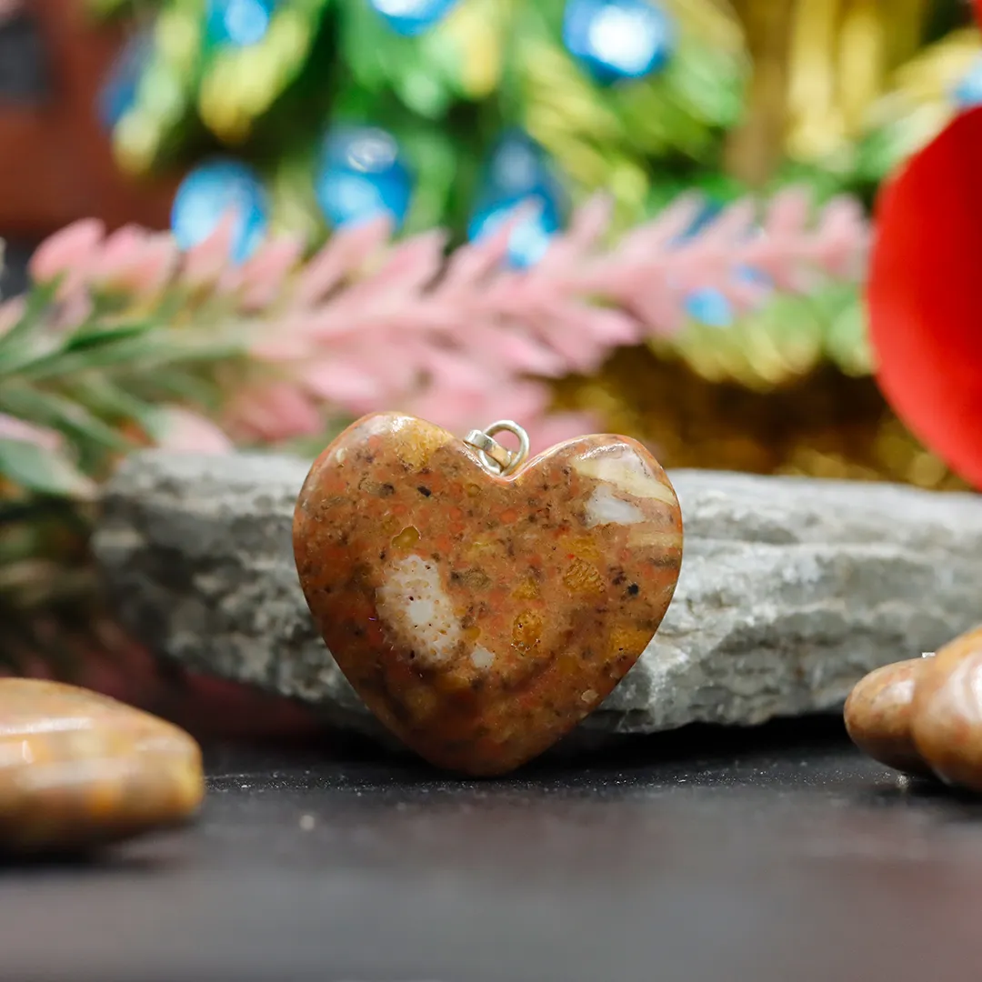 SPOTTED JASPER HEART PENDANT - 2