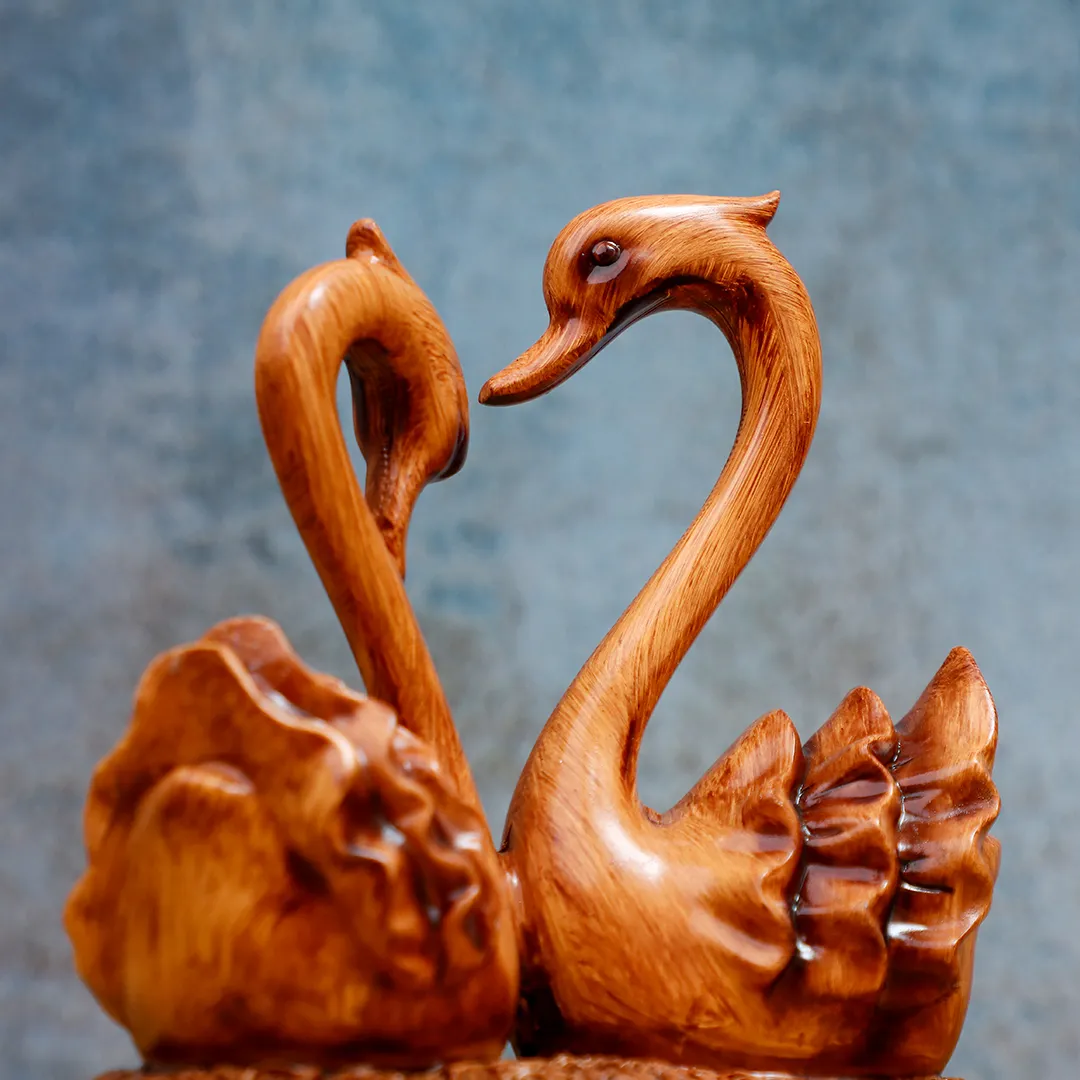 SWAN WOODEN STATUE - 2