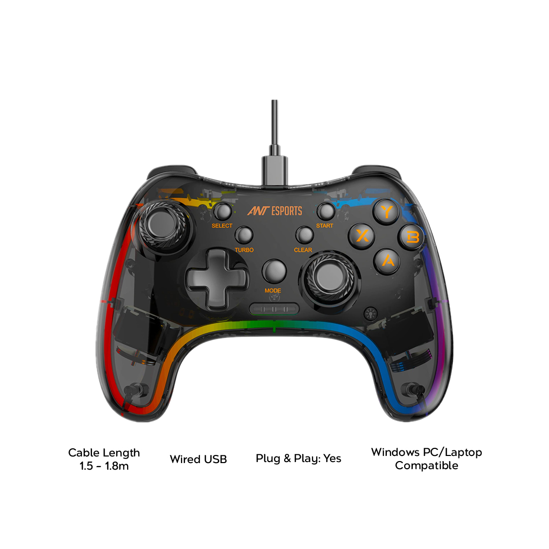 ANT Esports GP110R RGB Transparent Gamepad