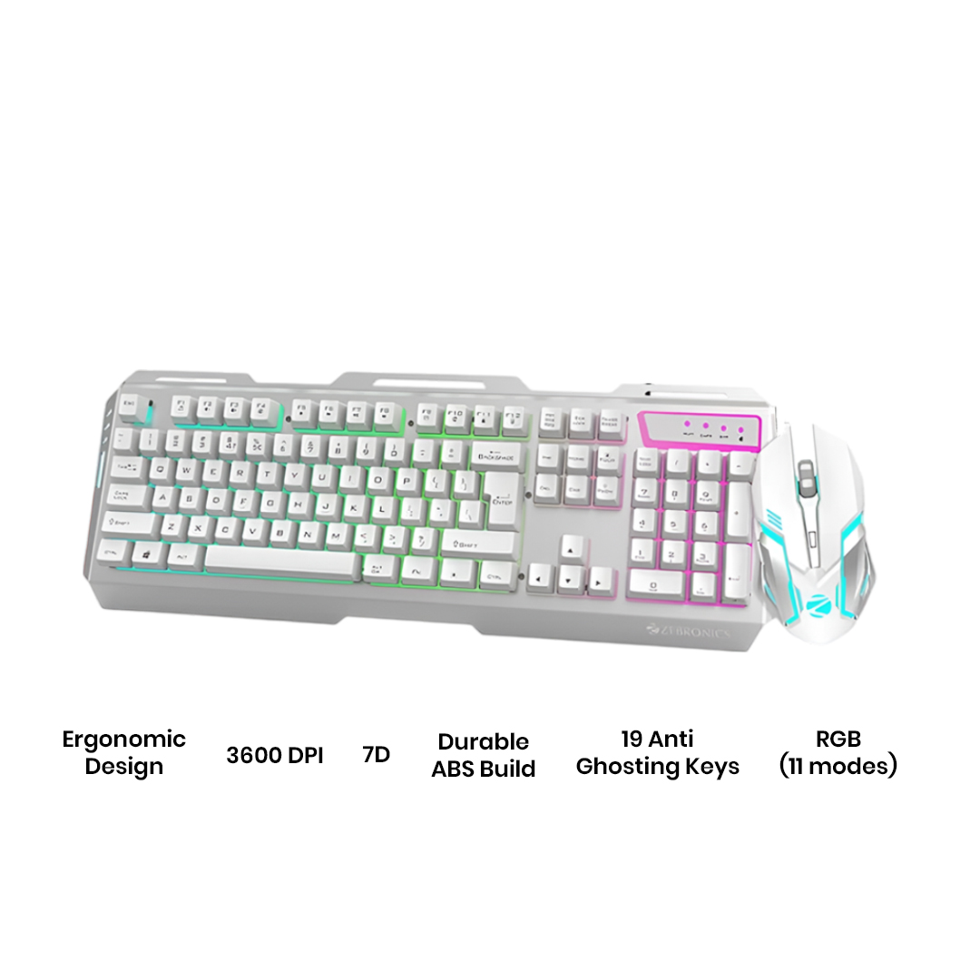 RGB KEYBOARD & MOUSE COMBO WHITE