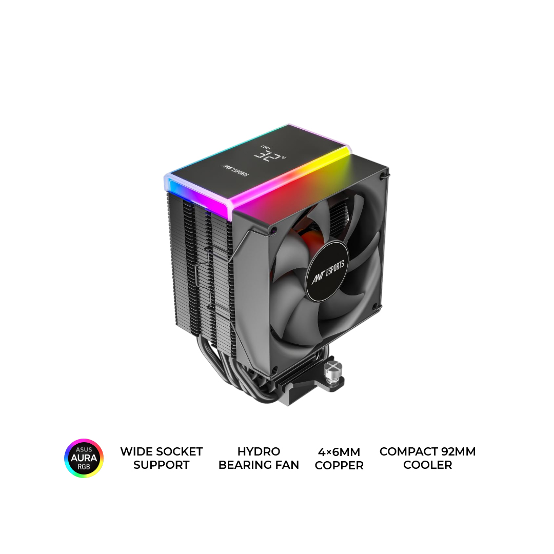 ANT ESPORTS RGB CPU AIRCOOLER WITH MONITOR V4