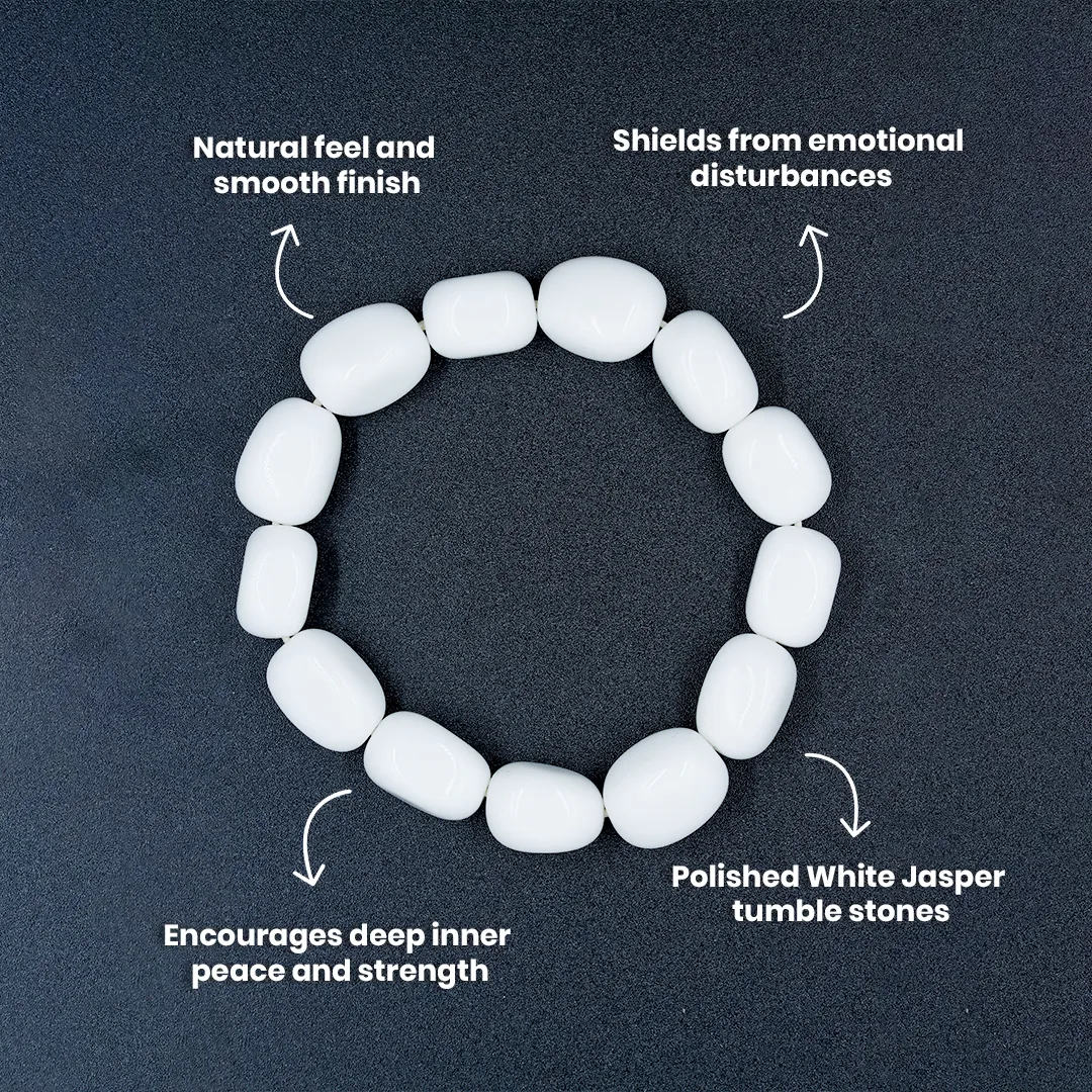 WHITE JASPER TUMBLE BRACELET - 3